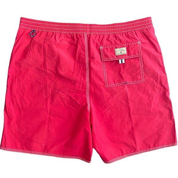Vtg Tommy Hilfiger Men's XL Red Stripe Spell Out Lined Swim Trunks Shorts Beach - Picture 2 of 12